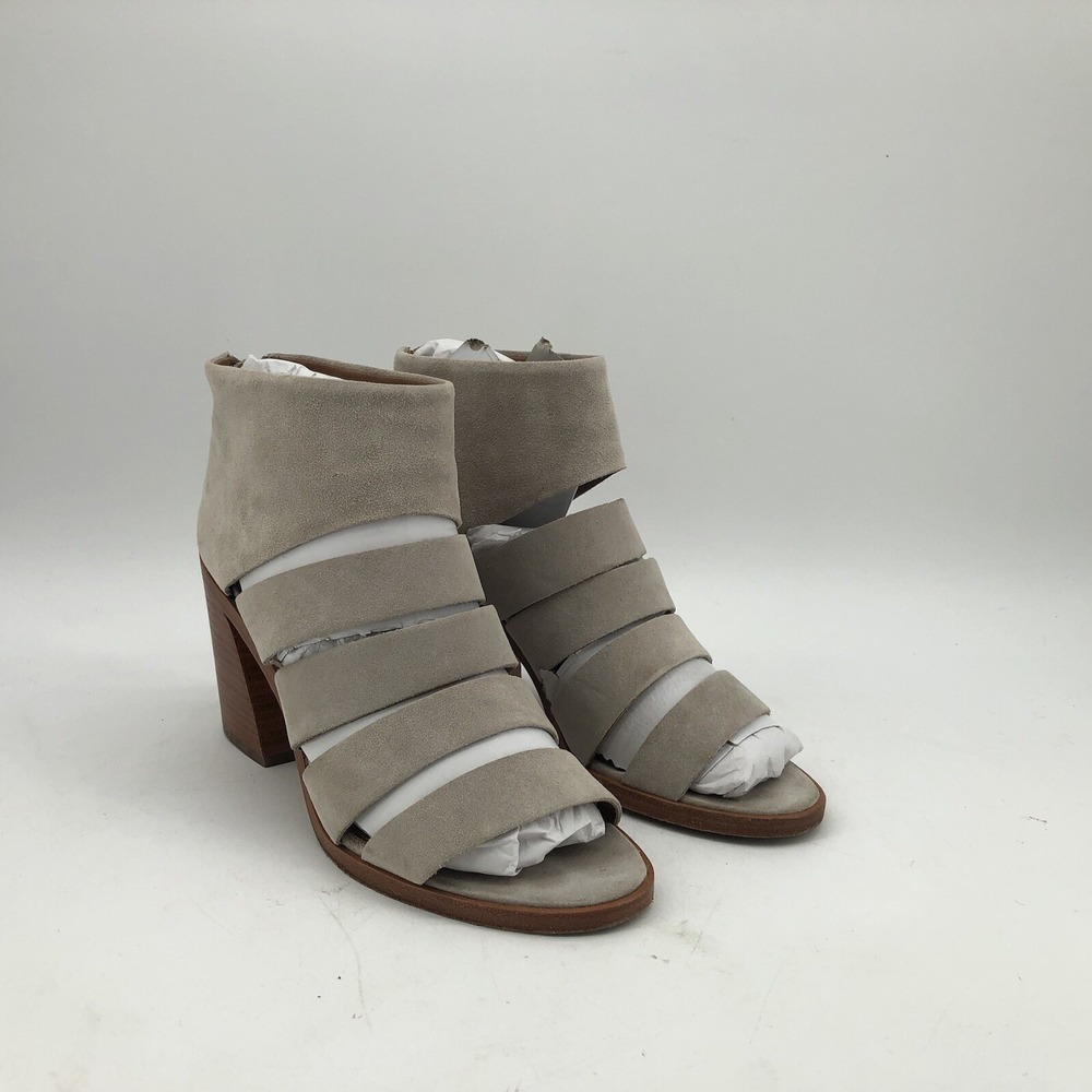 Frye Tash Cut Out Bootie Size 8.5 Sandal Milkshake Beige Gray Suede - Picture 5 of 10